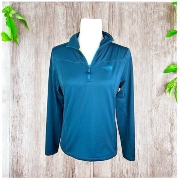 The North Face sweatshirt womens small quarter zip blue pullover - Picture 1 of 12